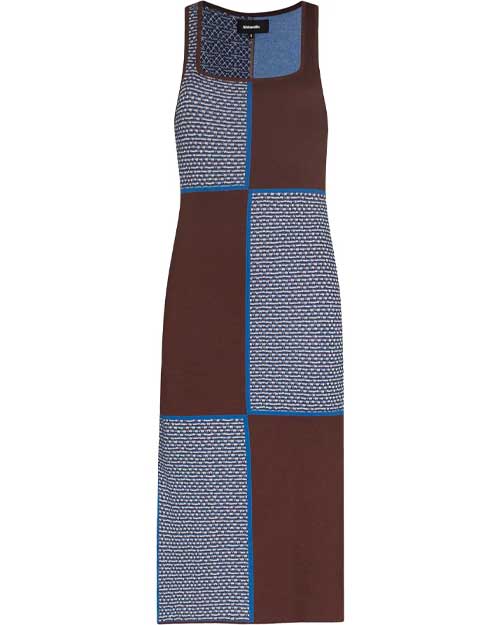 Ahluwalia Checkerboard Knitted Midi Dress