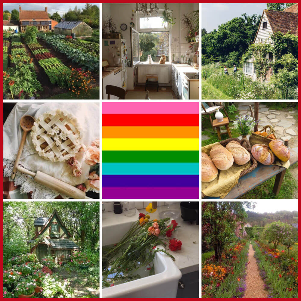 queer moodboards - cottagecore aesthetic