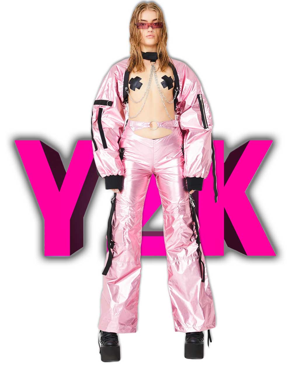 Y2K shiny outfits