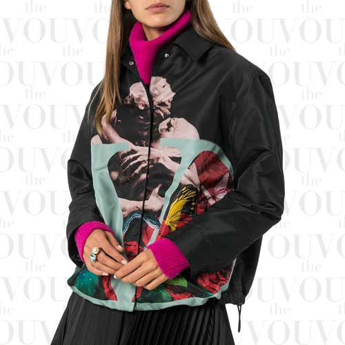 Japanese Slouchy Outwear fashion trend - Valentino x Undercover VLOGO Lovers print jacket