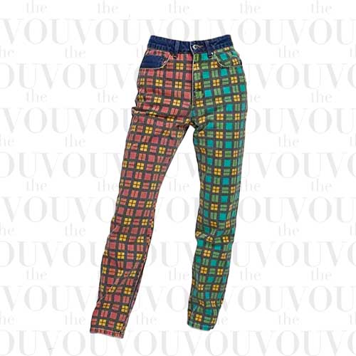 The Ragged Priest mom jeans in mixed plaid