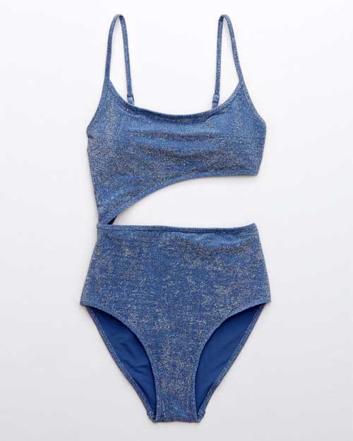 Aerie Shine Cut Out Scoop One Piece Swimsuit