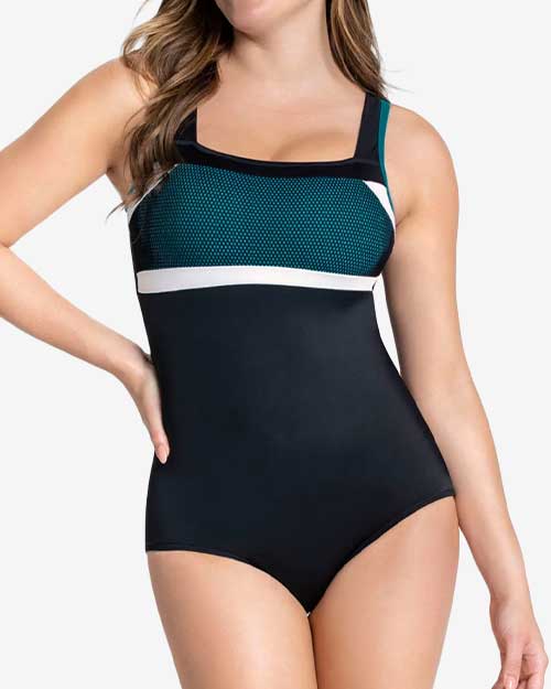 Leonisa Sporty One-Piece Slimming Cutout Swimsuit