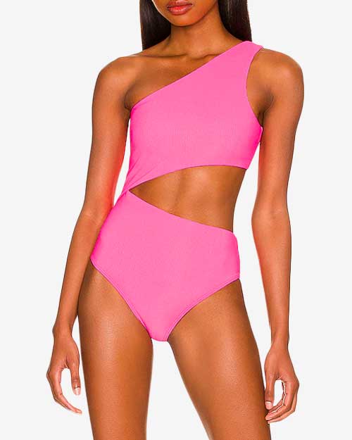 Revolve Cilia Cut Out One Piece Swimsuit - best places to buy swimsuits - woman body woman top beach - where to buy swimsuits