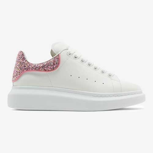 Alexander McQueen Women's 'White Rose Glitter' Oversized Sneakers