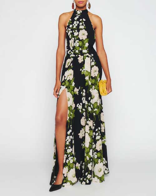 Andee Halter Neck Maxi Floral Dress