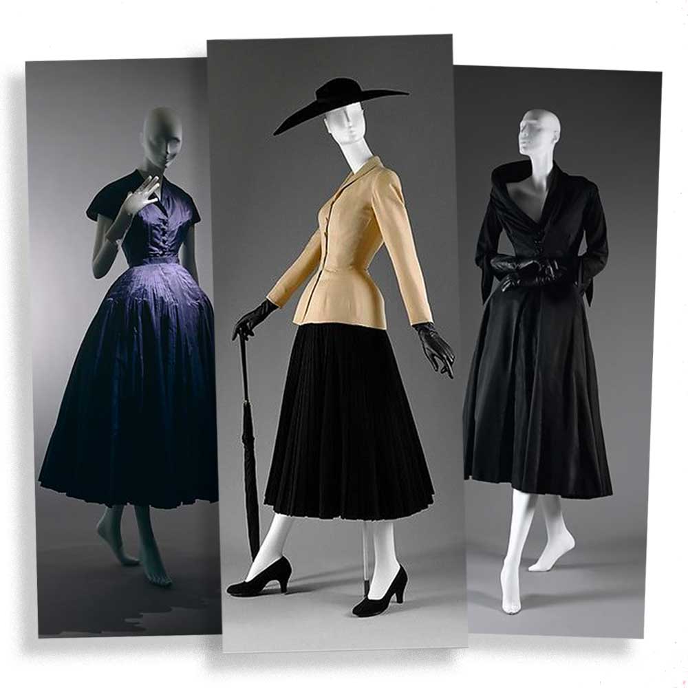 Christian Dior's The New Look in the 1940s fashion