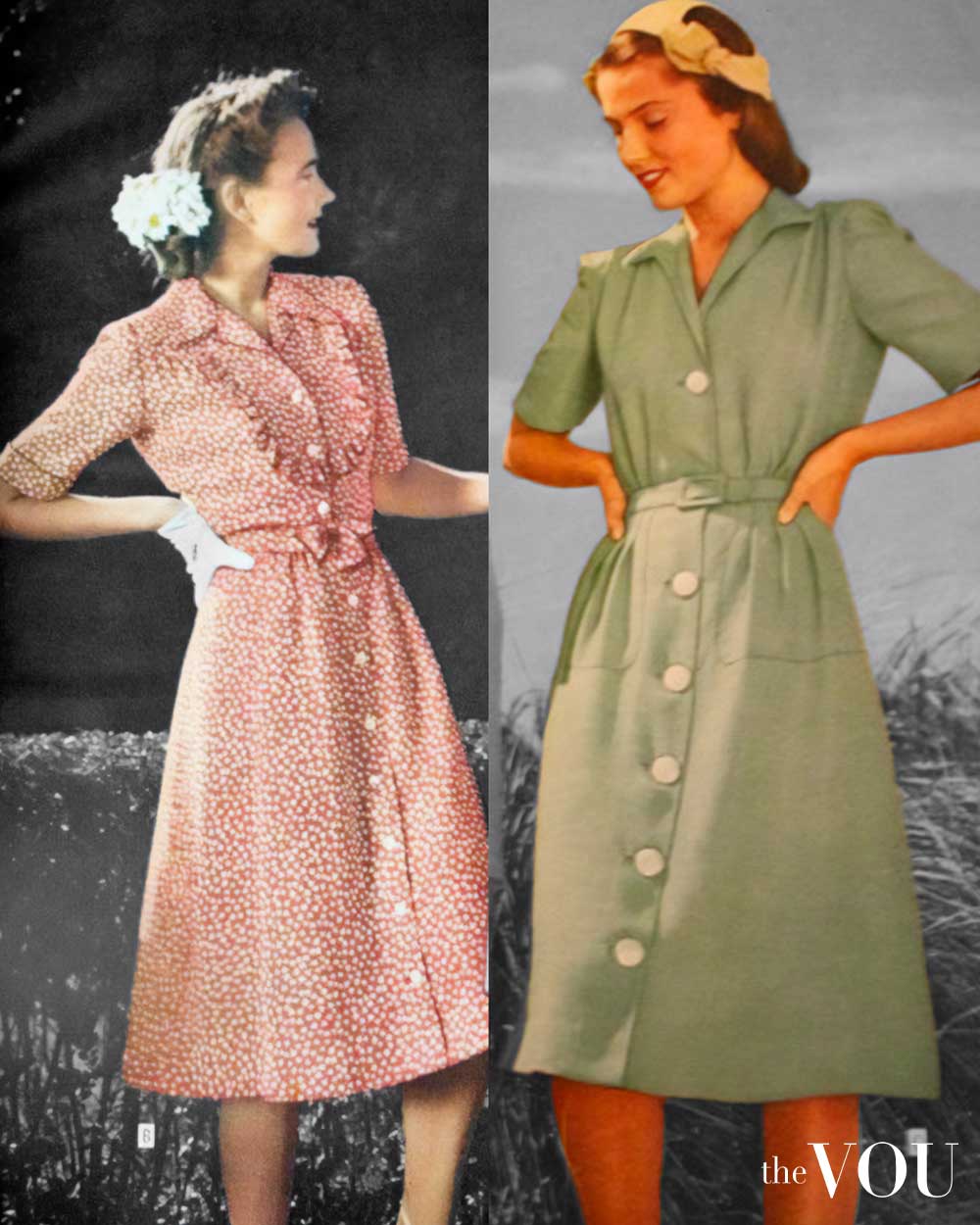 The Shirtwaist Dress in the 1940s fashion
