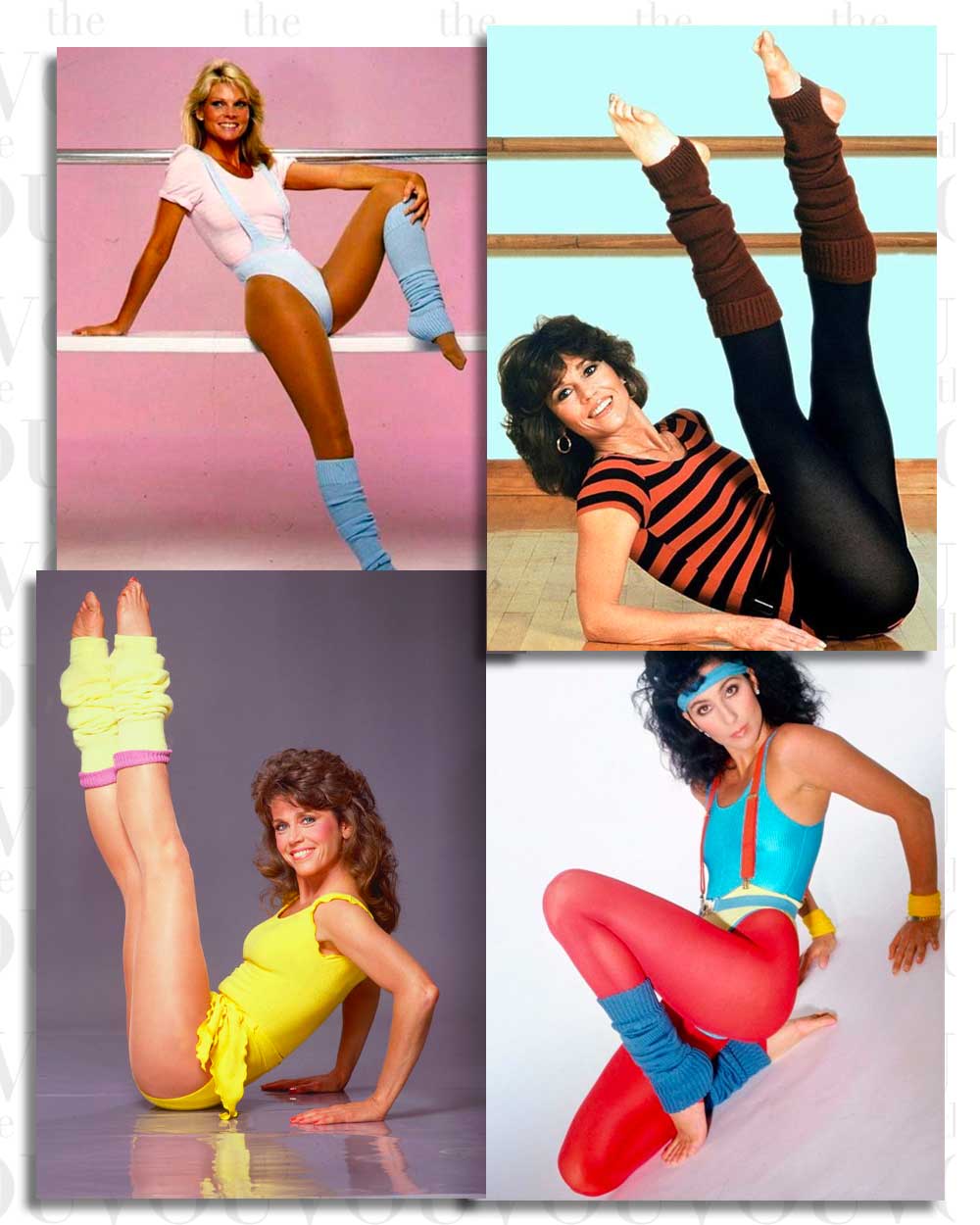 Legwarmers in the 80s as a trendy workout clothes for women