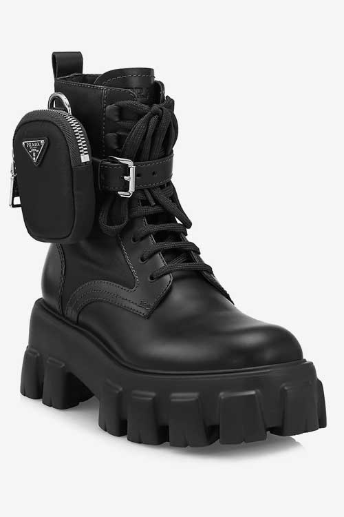 Monolith Leather & Nylon Lug-Sole Combat Boots