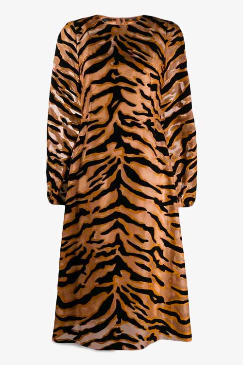 Dolce & Gabbana Tiger Print Sheer Dress