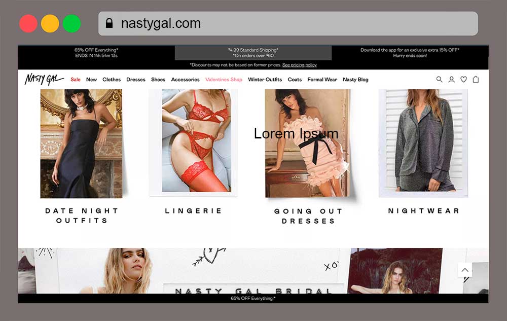 NASTY GAL women's online clothing store