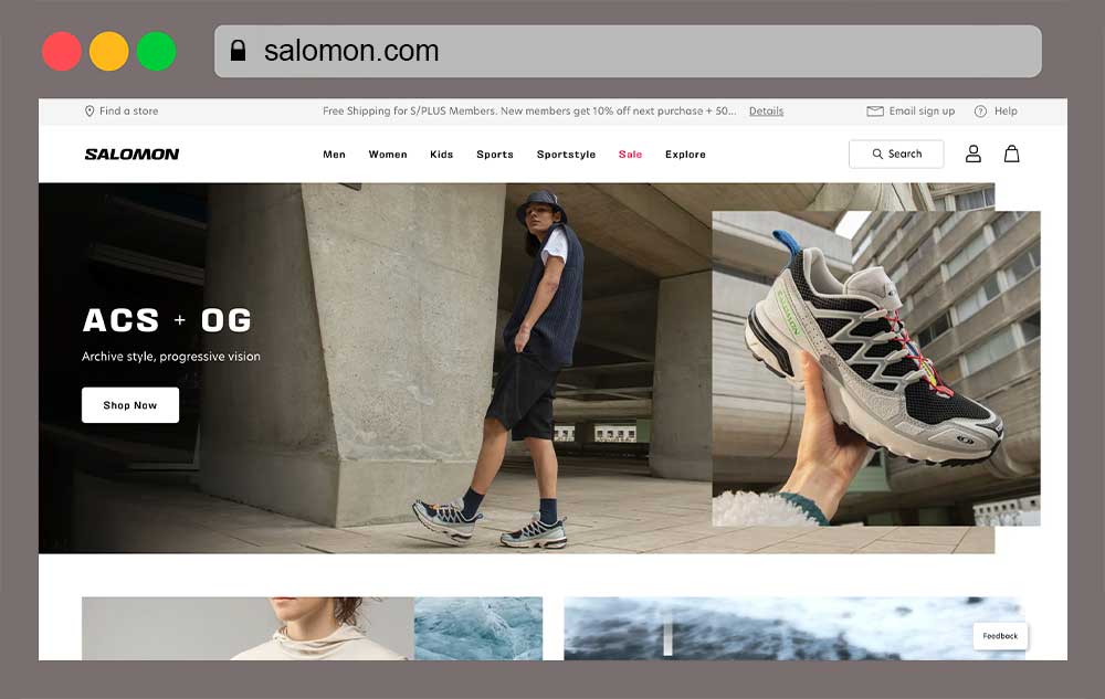 SALOMON women's online clothing store