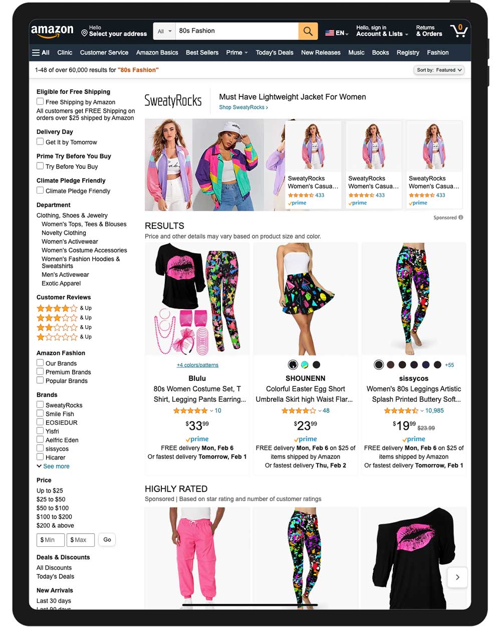 Amazon 80s fashion online store