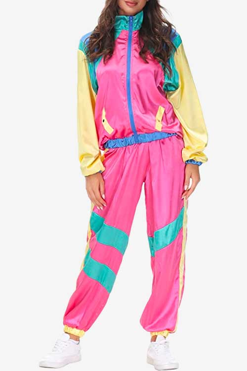 MIAIULIA Women's 80s Neon Shell Suit