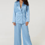 Mia Power Suit in Recycled Polyester Satin