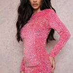 SEQUIN BATWING MINI PARTY DRESS