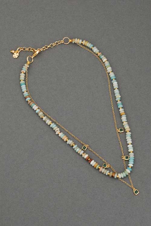 Stone Beaded Layer Necklace