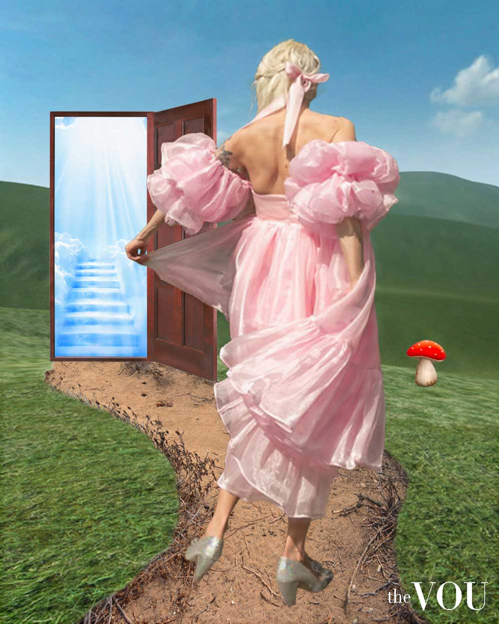Dream Terrain Pink Ruffle Dress and Hill Walk Cinderella Heels