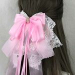  Women Handmade Ribbon Lace Sweet Cute Hairpin Lolita Big Bow Hair Clips Lolita Party Princess Barrette Hair Accessories 