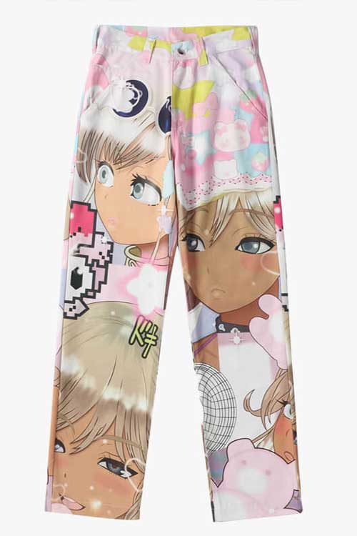 Anime Girls Printed Animecore Pants