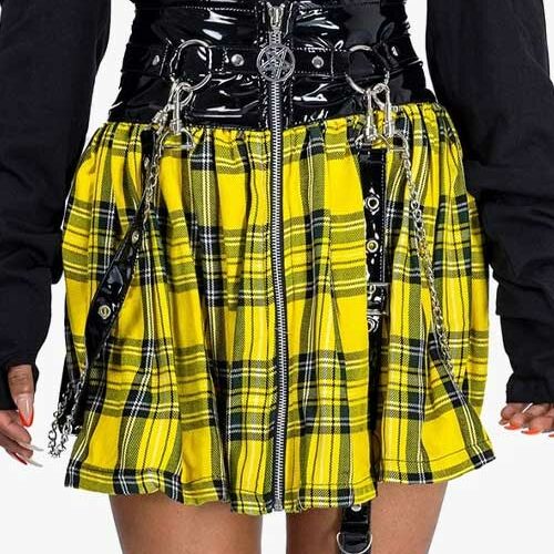 Calamity Plaid Bondage Skirt