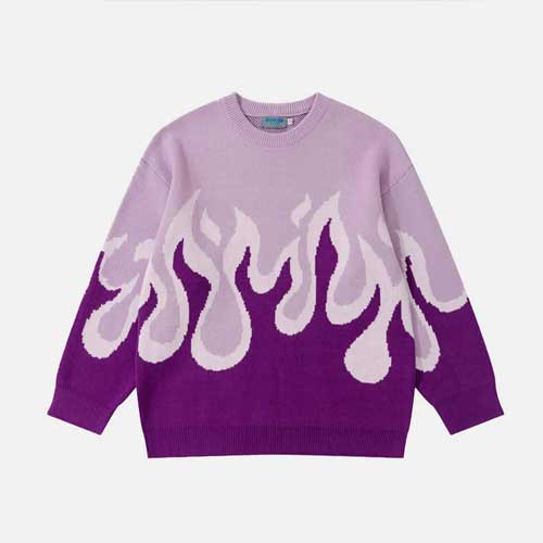 Fire Knitted Aesthetic Sweater