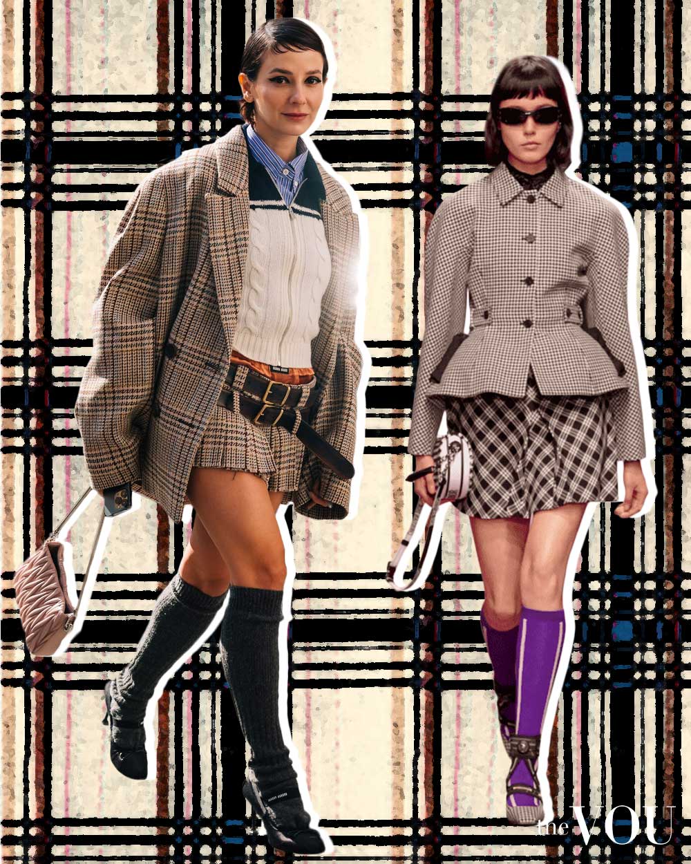 Preppy style Plaid Skirt Suit by Dior
