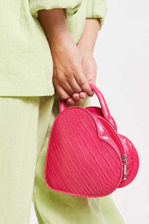 The Roux Grab Bag In Pink Faux Croc