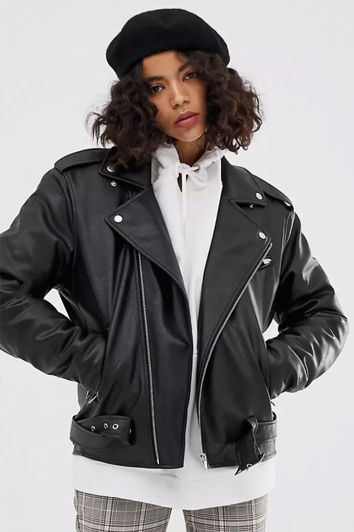 Reclaimed Vintage inspired PU biker jacket