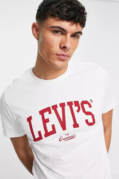 Levi's t-shirt with collegiate logo in white