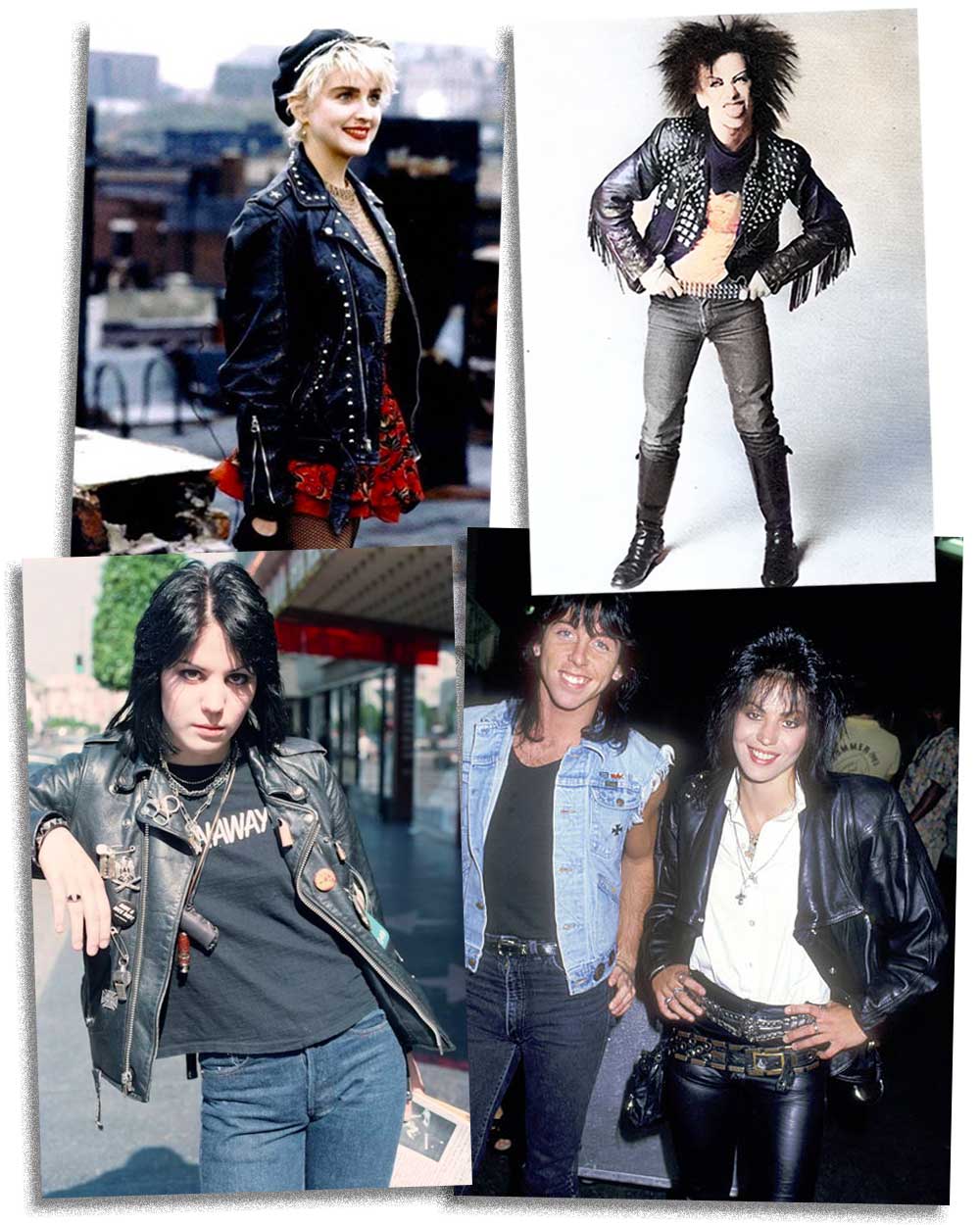 Joan Jett, Boy George, and Madonna 80s punk fashion