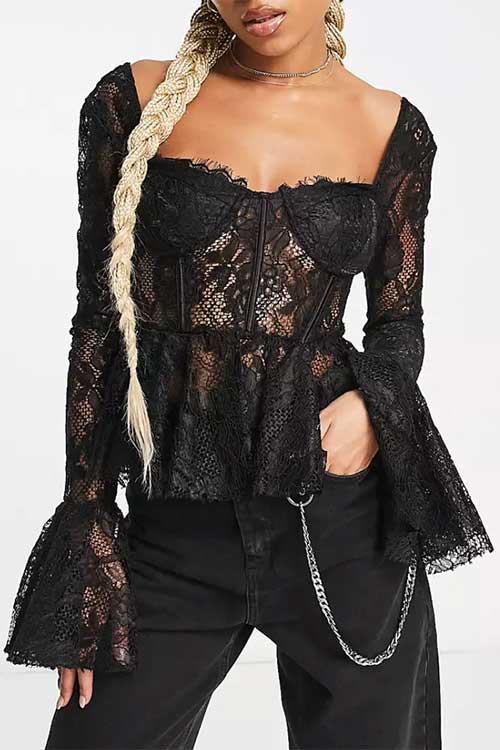 80s style lace clothing