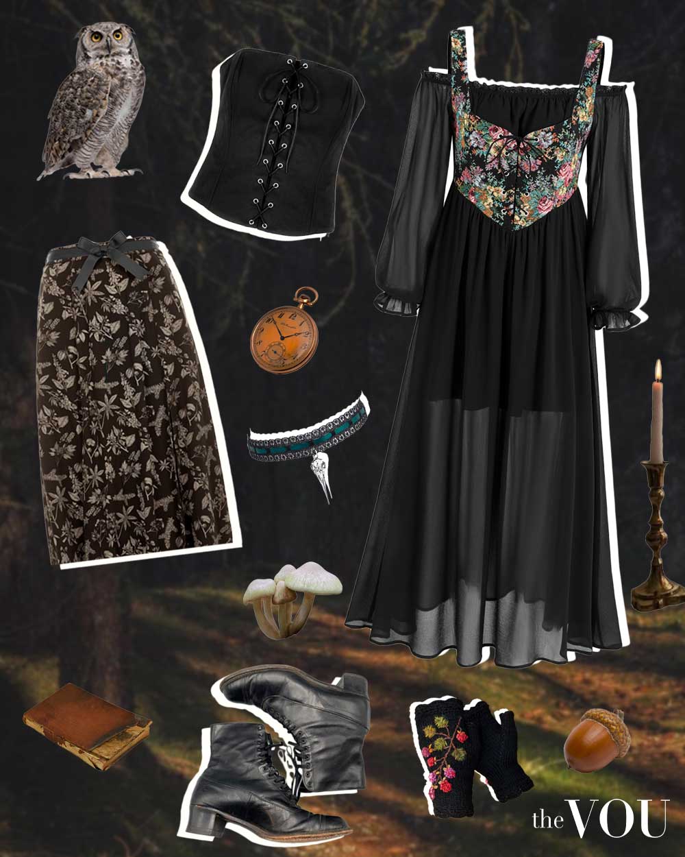 Dark Cottagecore Aesthetic fashion outfits ideas