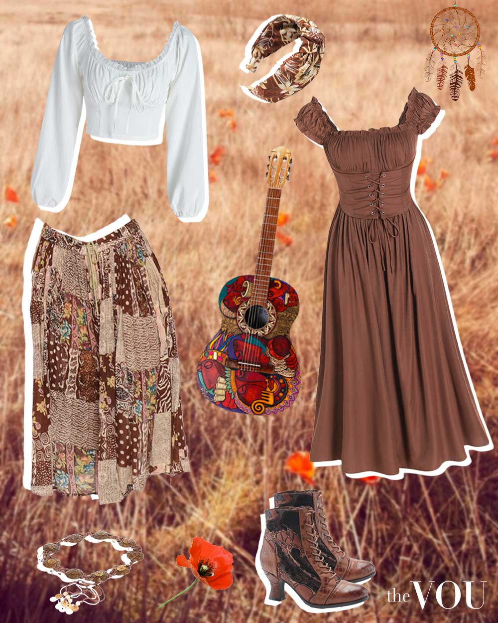Hippie Cottagecore Aesthetic Outfits