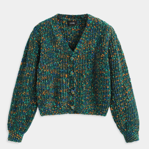 Colorful V-neck Knit Cardigan