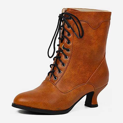 Erocalli Victorian Boots Witch Goblincore Renaissance Heeled Ankle Boots for Women