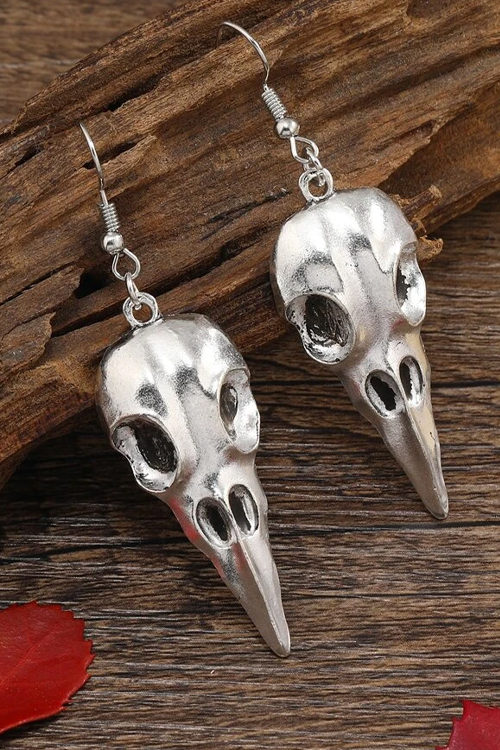 Animal Head Skull Drop Earrings 