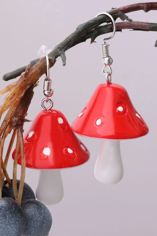 Mushroom Design Drop Earrings