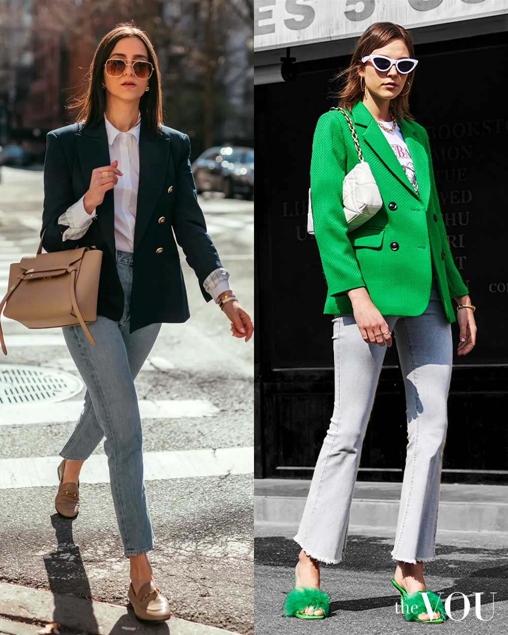 Tailor-fit Blazer With Neutral Jeans