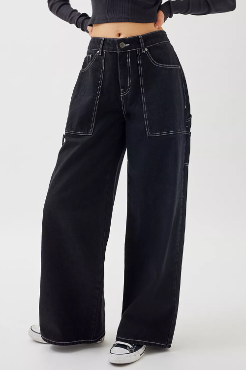 navy loose Cargo Jeans