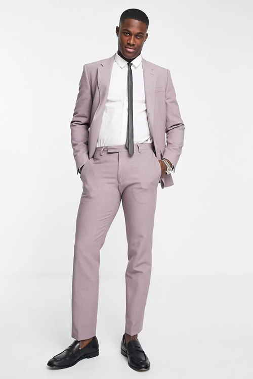mens tailored purple suit jacket