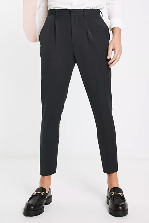 tapered smart trousers in black