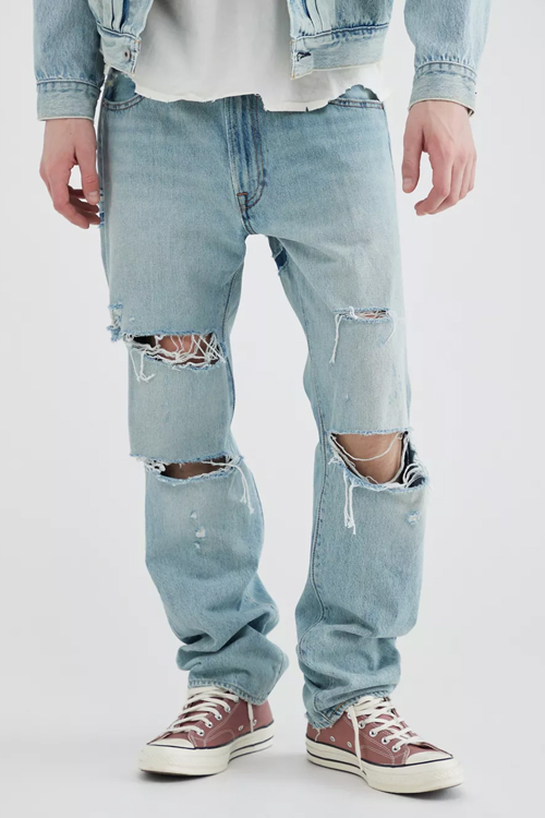 Destructed Straight Fit Jean