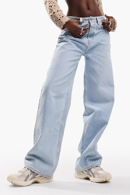 baggy dad jeans in light