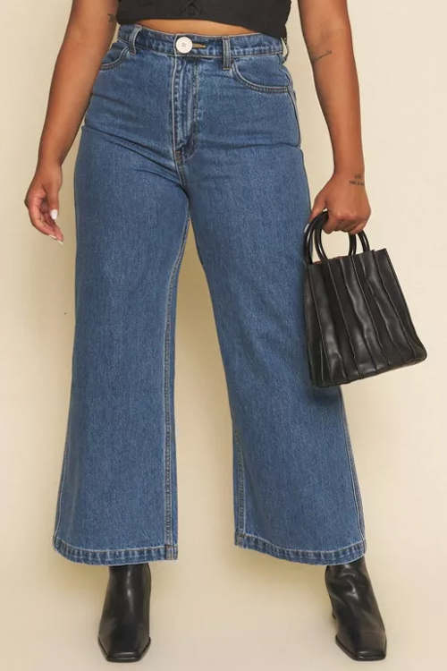 cropped high-waist jeans