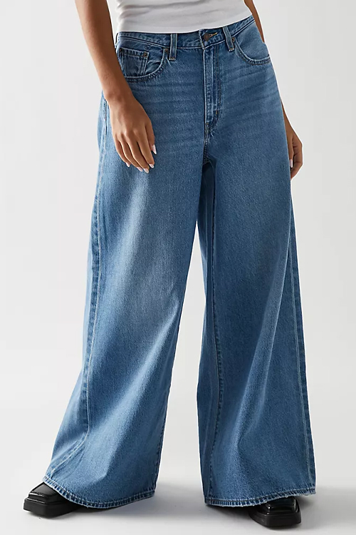 ultra-wide leg jeans