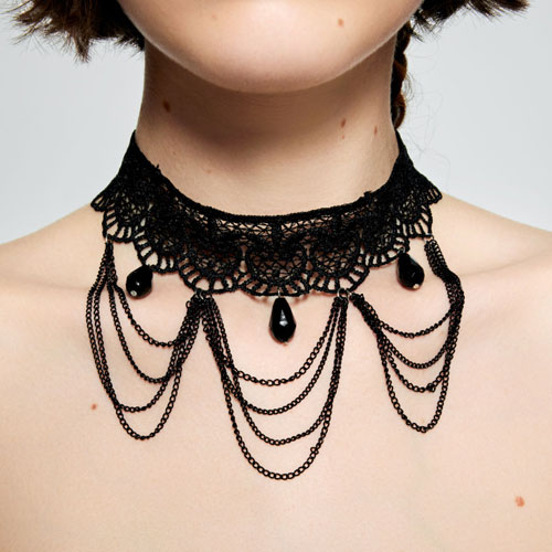 Embroidery Chain Choker Necklace