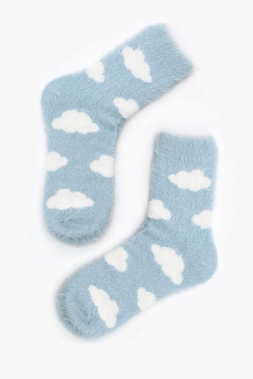 Cloud Pattern Fluffy Socks