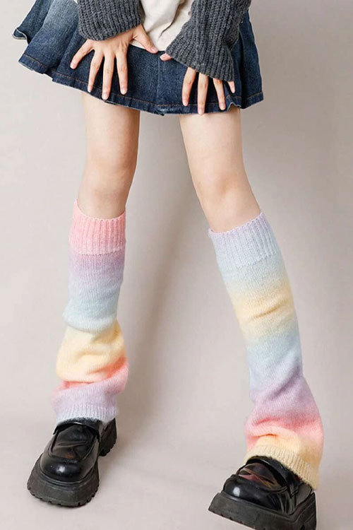 pastel rainbow Ombre Leg Warmers